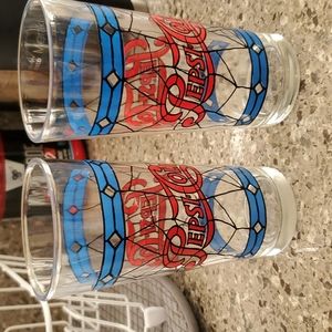 Vintage Pepsi Cola Glasses 2